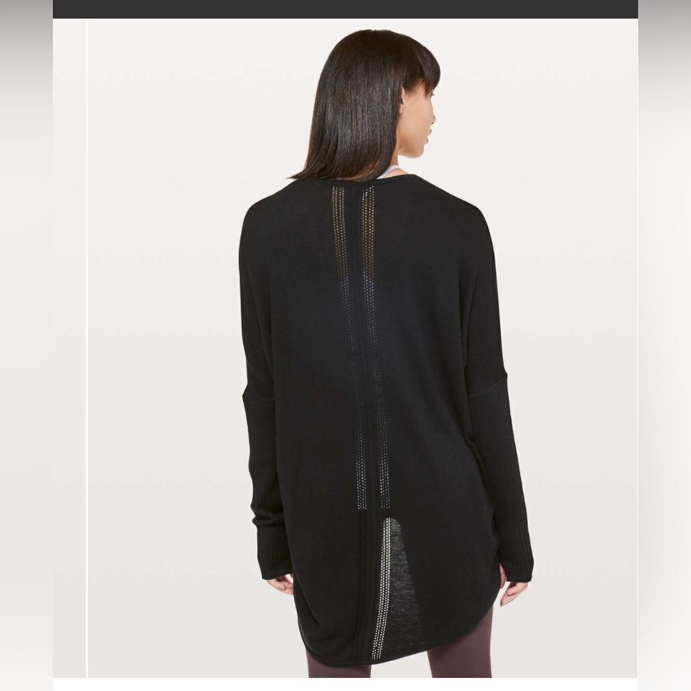 Lululemon call in cozy wrap cashmere sweater cardigan black women’s size 6